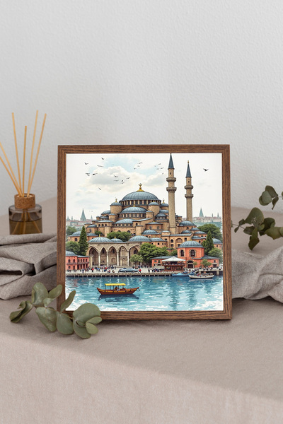 Dekorsiahome Tablou pătrat cu ramă din lemn TK3356