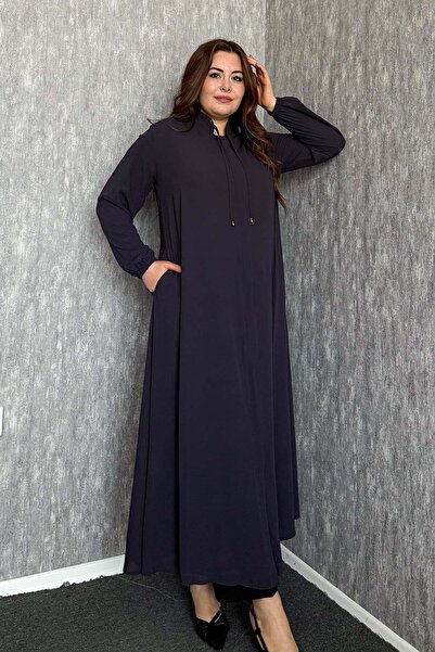 ModaPlaza Women's Plus Size Zippered Ferace 7536