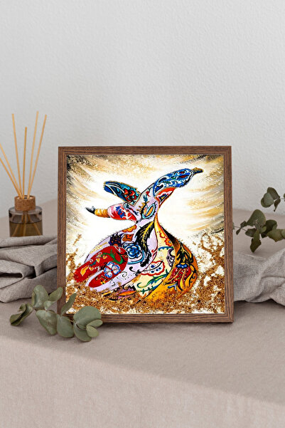 Dekorsiahome Tablou pătrat cu ramă din lemn TK3397