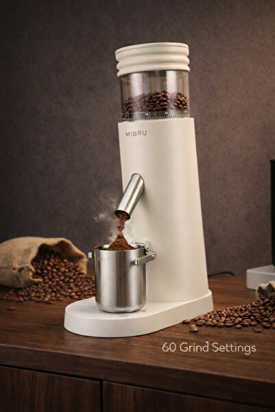 MIBRU مطحنة قهوة برو ماستر المحمولة المصنوعة من الفولاذ المقاوم للصدأ بقطر 41...