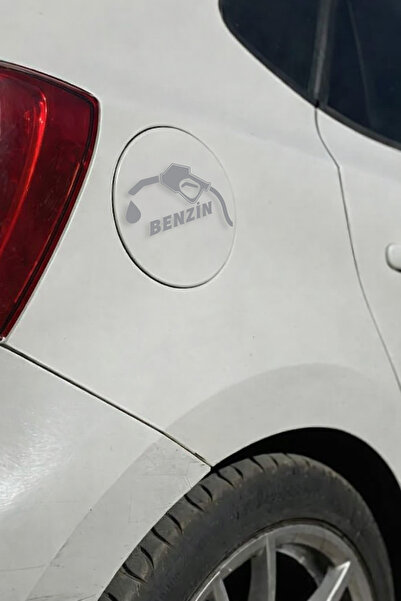 DRN DİZAYN Benzin Yazılı Depo Kapağı Sticker–Yakıt Pompası İkonlu Araç Benzin...