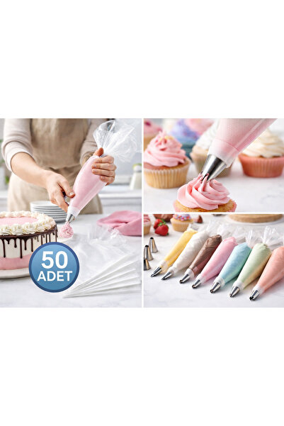 Alvin 50 Adet Tek Kullanımlık Krema Sıkma Torbası