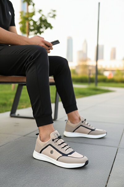 enoch Stripe Detailed Rubber Laced Lightweight Sole Casual Men's Sports Shoes