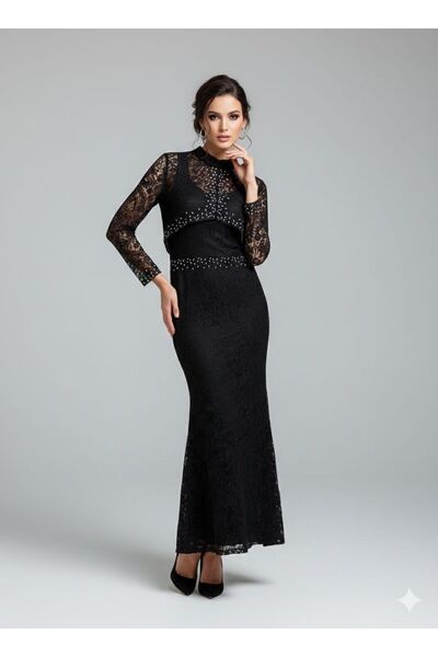 Pyramid masterpieces Royal black lace dress