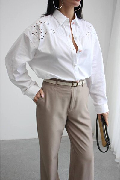 mrc Fisto Fabric Button Detailed White Shirt