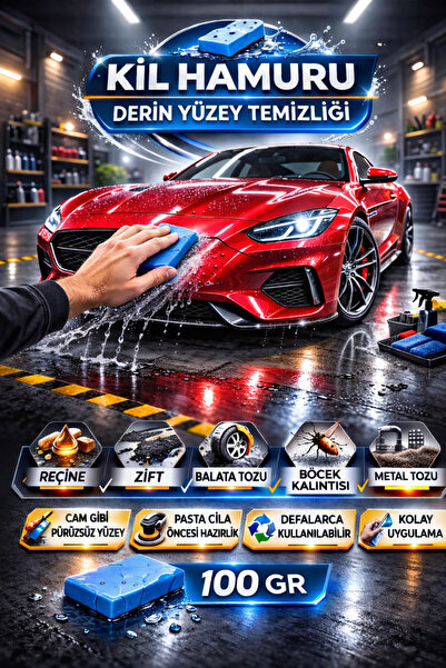 TOYFEST Oto Yüzey Temizleme Kil Hamuru Clay Bar Reçine Zift Balata Tozu Temiz...