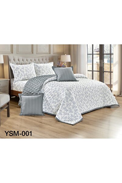 alzawia Summer double bedspread, printed, 6-piece set, quilt size 230 x 250 cm