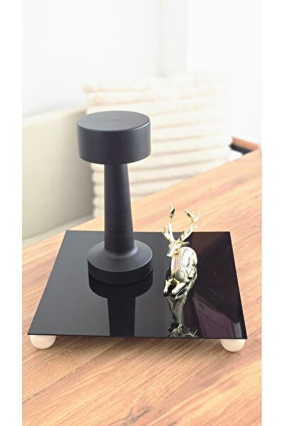 MUJA DEC 25 cm Black Acrylic Decorative Presentation Tray – Object Presentati...