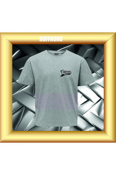 HOFFNUNG Unisex Short Sleeve Round Neck Califormia Hoffning Printed Solid Col...
