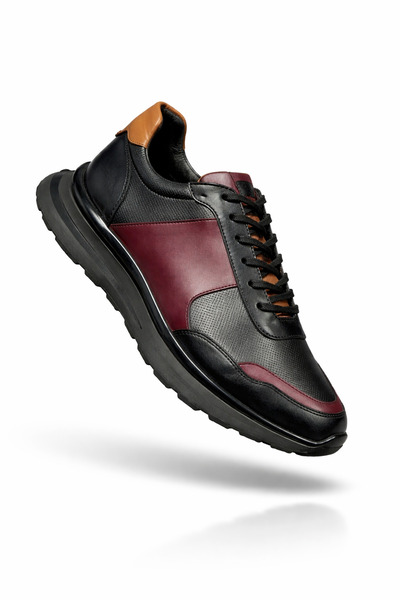 Ahmed Hamdi Bey أحذية جونزالو الجلدية السوداء للرجال