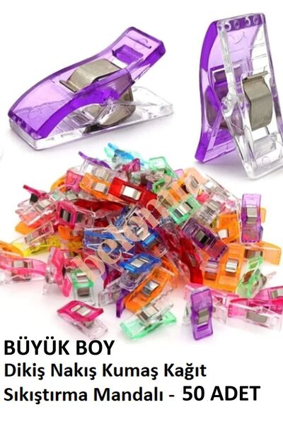 Belomia Home Collection 50 Adet Büyük Boy Dikiş Nakış Kumaş Sıkıştırma Mandalı