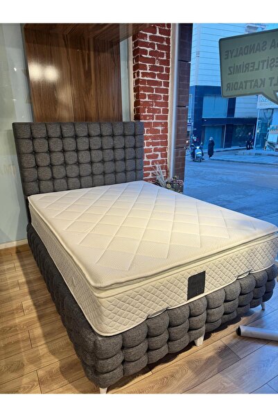 Canpolat Home Concept CALVE Baza Başlık seti-Bohem kumaş Krem Rengi (yatak da...