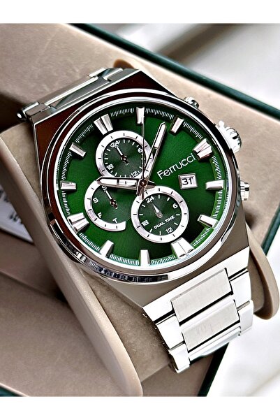 Ferrucci Takvimli Erkek Kol Saati Çelik Kordon 3 ATM Su Geçirmezlik