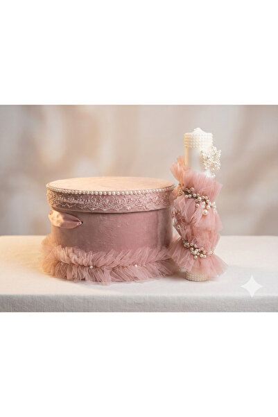 MASSIBEBE Trusou Botez Complet Fetiță "Azi m-am botezat" - Cutie Catifea Roz,...