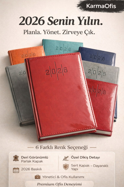 KarmaOfis Премиум дневник с кожена обложка 14x20 cm – 7 цвята на избор Твърда...
