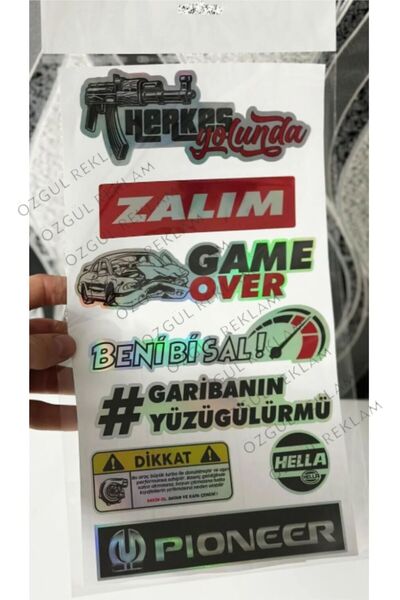 ÖZGÜL REKLAM Etiket Oto Aksesuar ETİKET ARABA ARKA CAM YAZILARI HOLOGRAMLI YE...