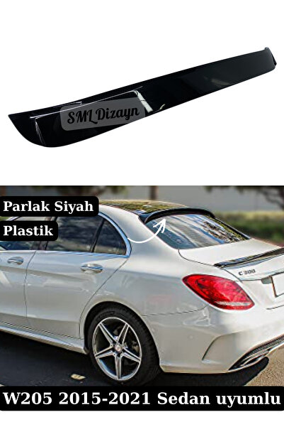 SML Dizayn Mercedes W205 Cam Üstü Spoiler (2015-2021) Parlak Siyah Piano Black