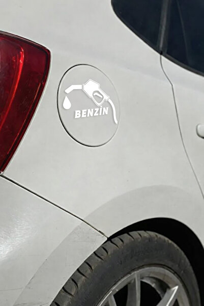 DRN DİZAYN Benzin Yazılı Depo Kapağı Sticker–Yakıt Pompası İkonlu Araç Benzin...