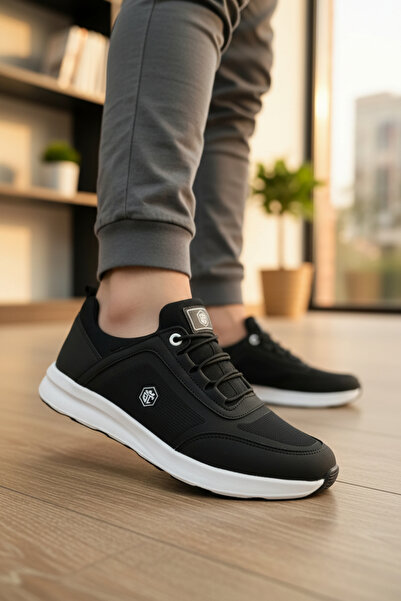 enoch Stripe Detailed Rubber Laced Lightweight Sole Casual Men's Sports Shoes