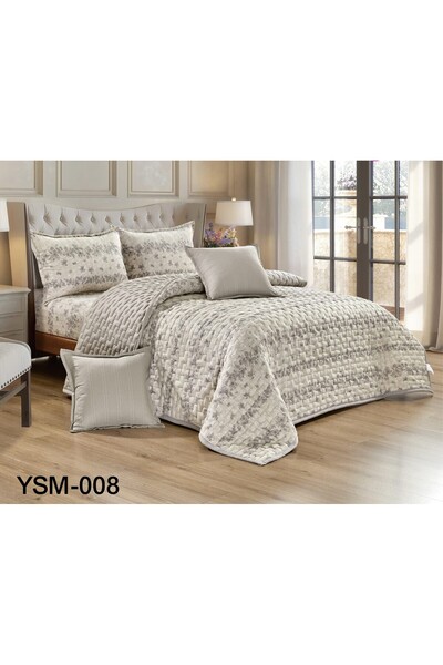 alzawia Summer double bedspread, printed, 6-piece set, quilt size 230 x 250 cm