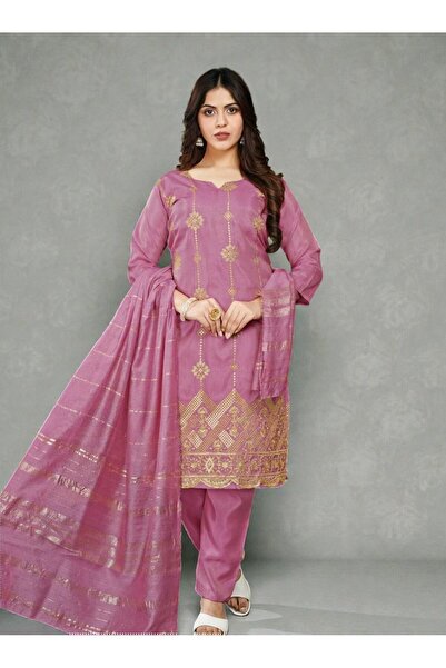 iza طقم بدلة وردية اللون للنساء مع شال