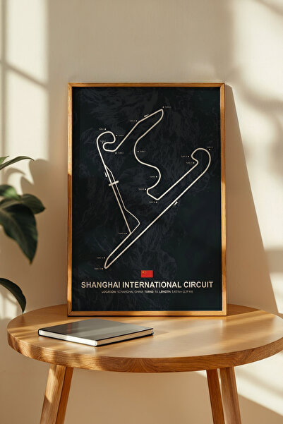 gxe.art Shanghai F1 Track Wooden Framed Art Print – China Gp Decor Poster