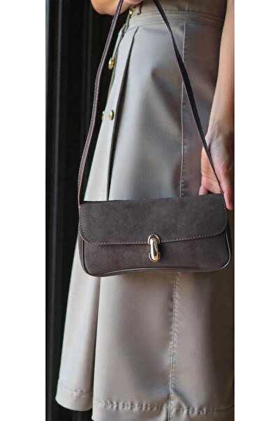 Amabel Jewelerys Mora Nubuck Women's Shoulder Bag Brown