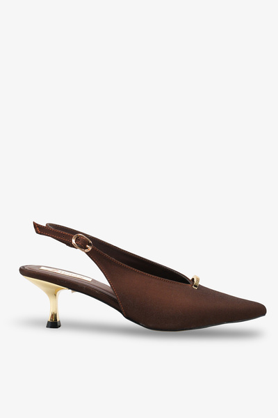 İNNABUTİKK حذاء سهرة نسائي من مارسيا - ساتان بني