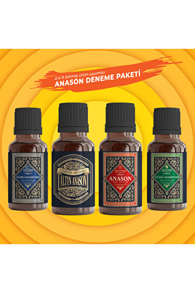 trend aroma Anason Deneme Paketi 4x50cc (her biri 1 litre uyumlu)
