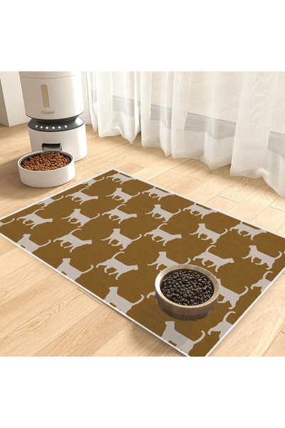 Harika bir ev Cat and Dog Food Mat (with Cat Silhouette) Easy to Clean and Wa...