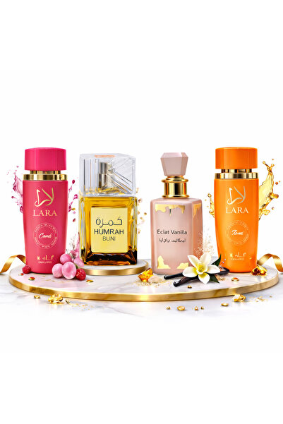 MANASIK SET OF 4 WOMEN'S PERFUMES 100 ML - HUMRAH + ECLAT VANILLA + LARA CAND...