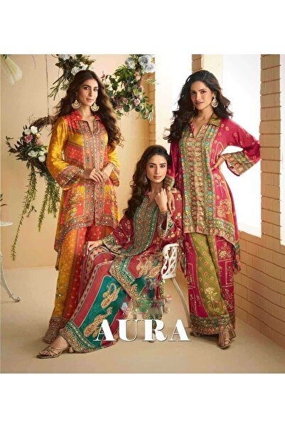 iza Women Palazzo Festive Co Ord Set