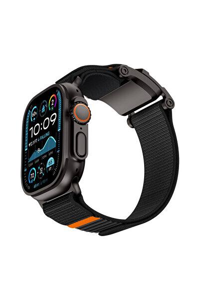 Mohseven ساعة 7 مقاس 45 ملم متوافقة مع iWatch Mecha Sport بحزام شبكي أسود