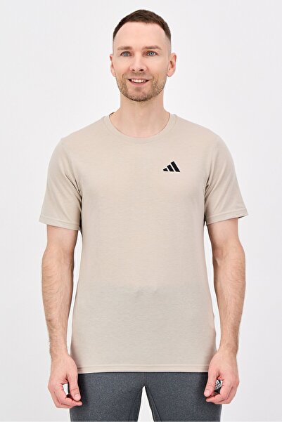 adidas Men Regular Fit Short Sleeve Training T-Shirt, Tan