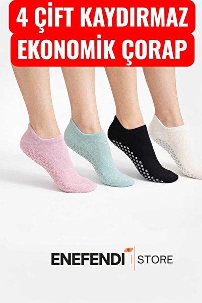 NF ND ENEFENDİ 4 Çift Kaydırmaz Unisex Yoga, Pilates, Tavaf Çorabı | Spor Pat...