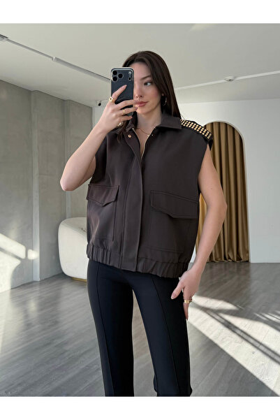 Coral Apoleti Drop Waist Vest 18101 Brown