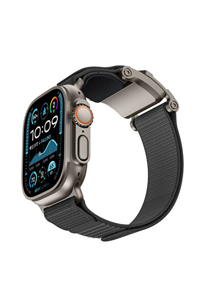 Mohseven ساعة iWatch Mecha Sport بحزام شبكي مقاس 42 ملم، لون رمادي تيتانيوم