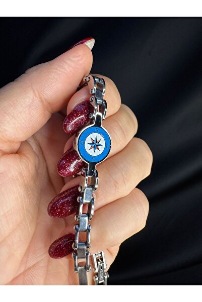 vogutima سوار رجالي من الفولاذ - بوصلة بحار النجمة الشمالية مطلية بالمينا • ل...