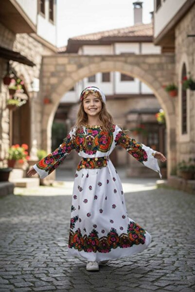 6zar YÖRESEL HAMAVİ ÇOCUK ELBİSE (ŞAL VE KUŞAK BİRLİKTE) mezuniyet özel gün