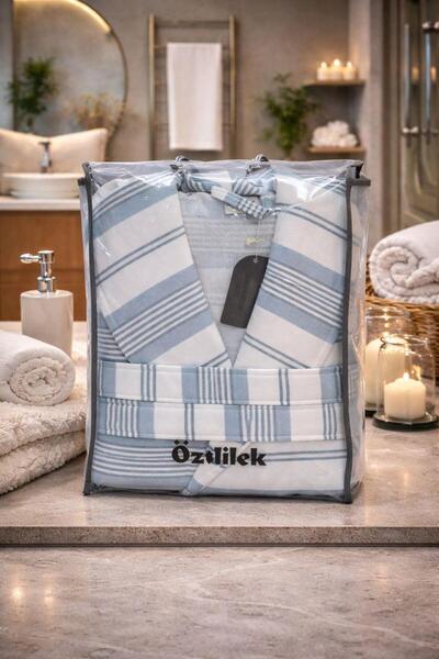 Özdilek Бански халат в морски стил, светлосин, размер XL