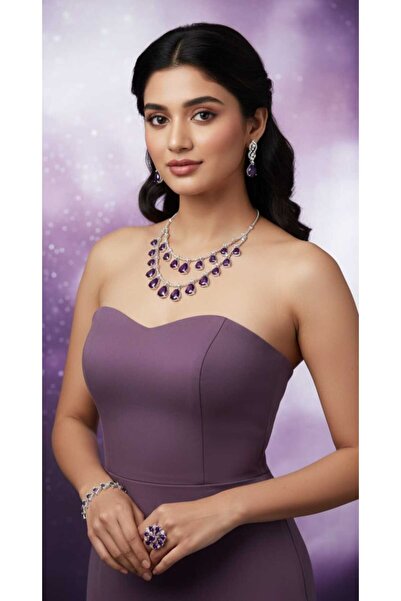 Arjwan Accessories طقم اكسسوار حلي نسائي بلمة اخاذة