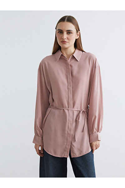 LC Waikiki Pink Belted Women's Shirt Tunic
