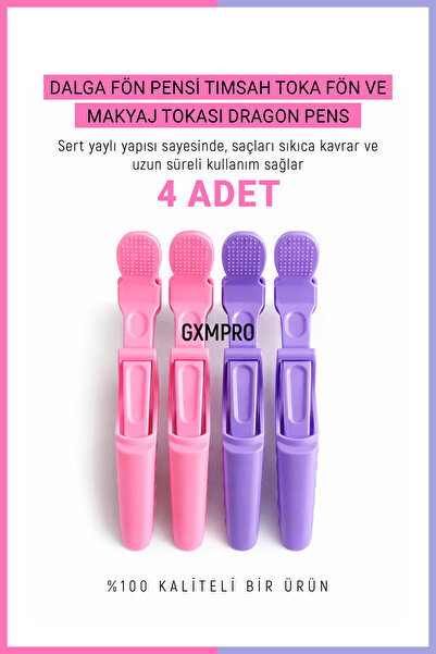 GXMPRO 4 Pcs Wave Blow Dryer Clip Alligator Clip Blow Dryer and Makeup Clip D...