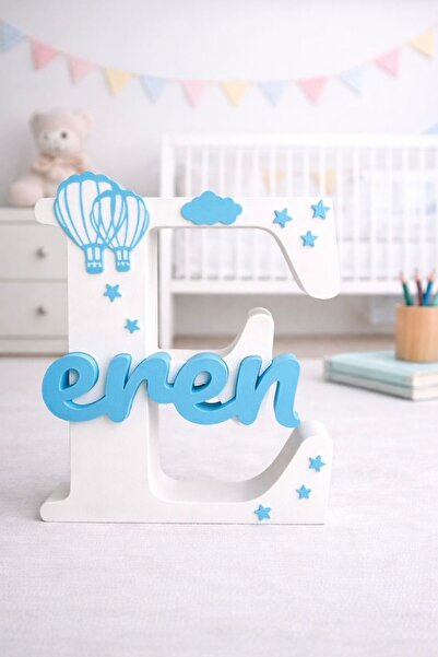 3DWorldX Kişiye Özel İsimli Harf Dekoratif Masa Süsü-19cm Duvar süsü/Kapı süs...