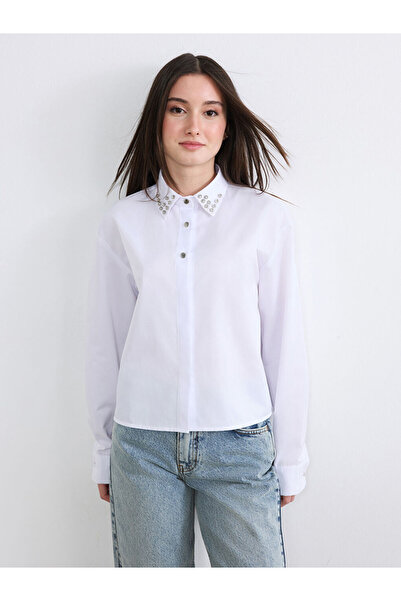 LC Waikiki GiyÇık Store Cămașă albă pentru femei Petite Stone