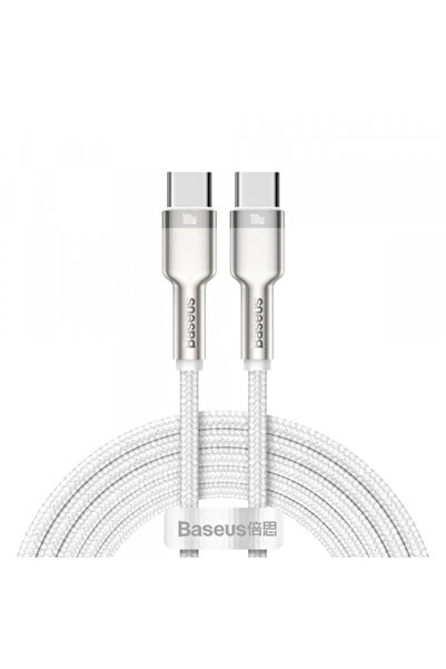 Baseus USB-C - USB-C Cafule Data and Charging Cable, 100W, 2m, White CATJK-D02