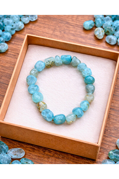 SUFİ TESBİH & ESANS VE HEDİYELİK سوار من حجر الأكوامارين الطبيعي - سوار من حج...