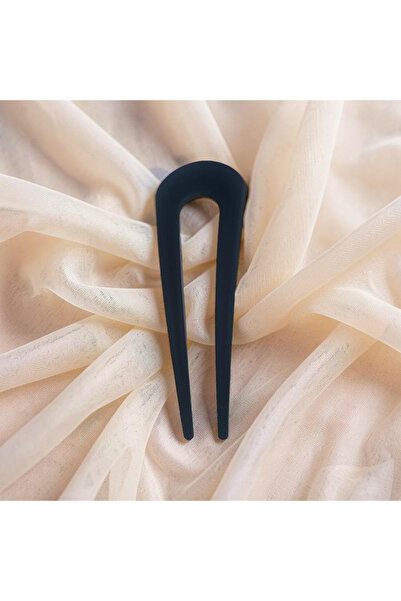 Xui France Style Asetat U Topuz Tokası / Mat Siyah Çubuk Saç Tokası (11cm)Rah...