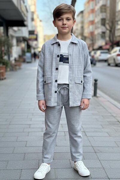 Ugly Duck 09-15 Years Striped Jacket and Pants Triple Set - White-Blue