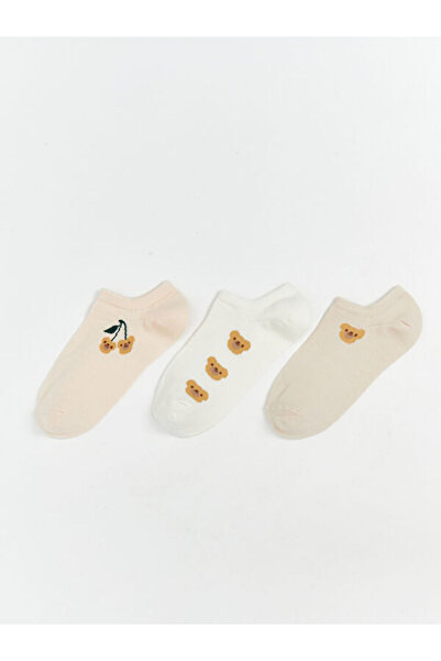 LC Waikiki Rmz Gi̇yi̇m Farkiyla Printed Women's Sneaker Socks 3-Pack